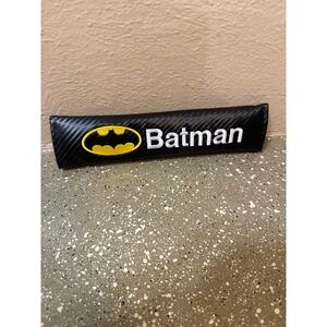 Batman Seat Belt Cover 1‎ Piece Shoulder Pad Black Carbon Fiber Look Logo